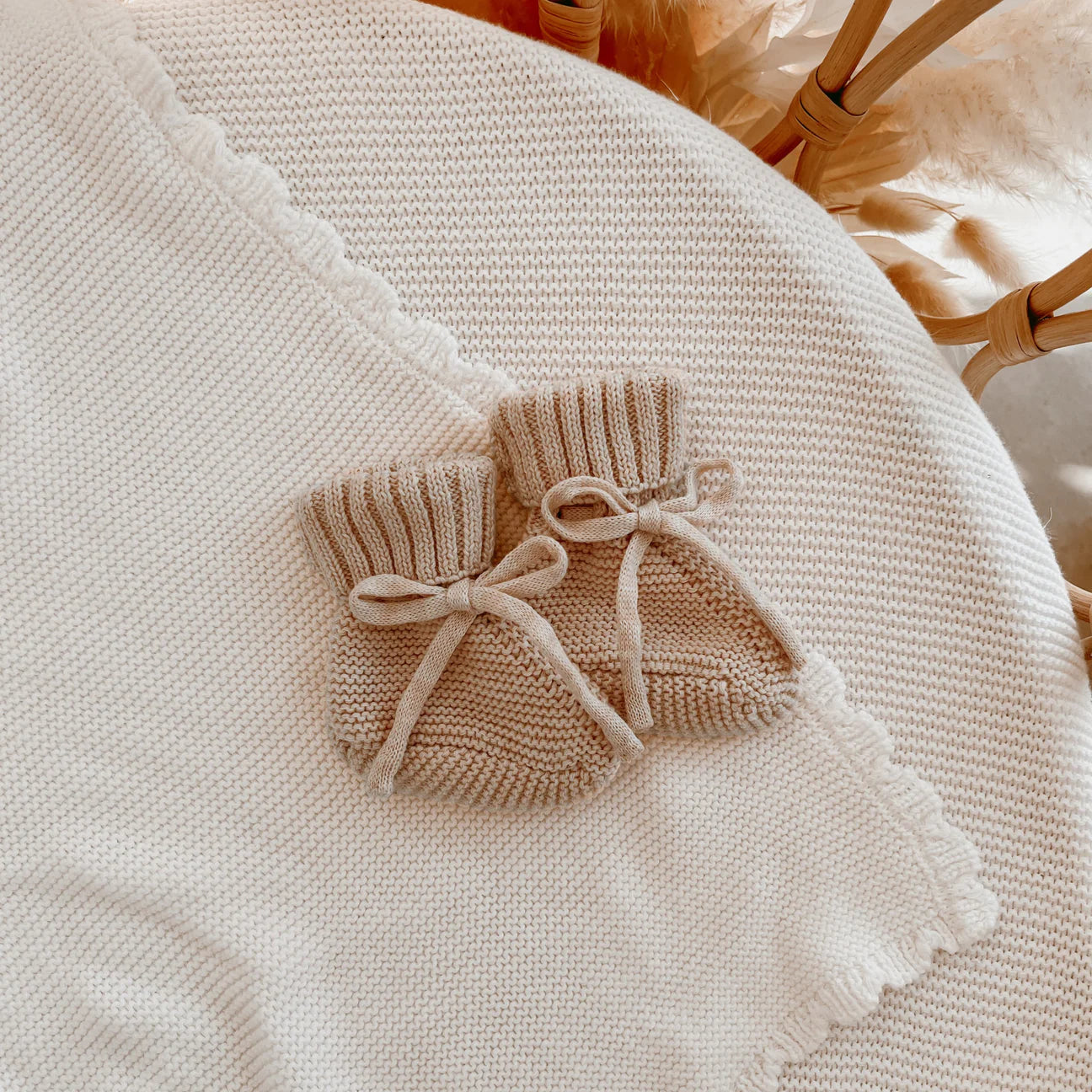 Mini Knit Booties - Fawn