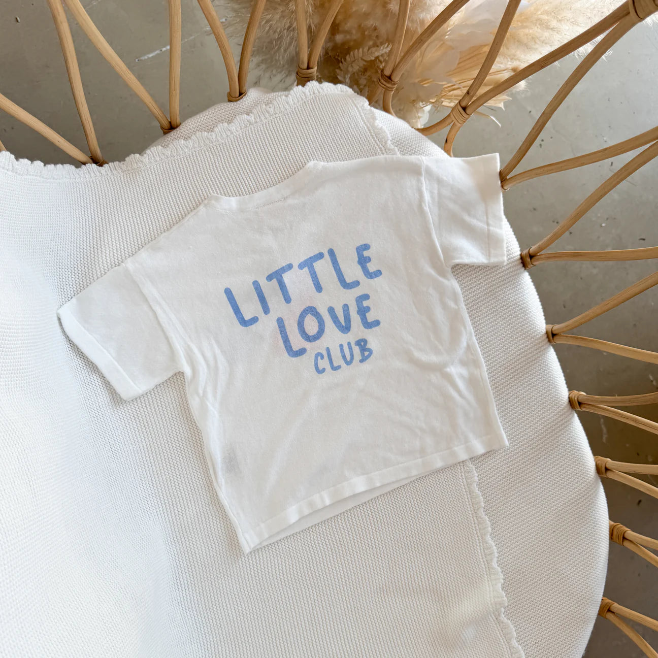 ‘Little Love Club’ Tee- White & Blue Dual Logo Design