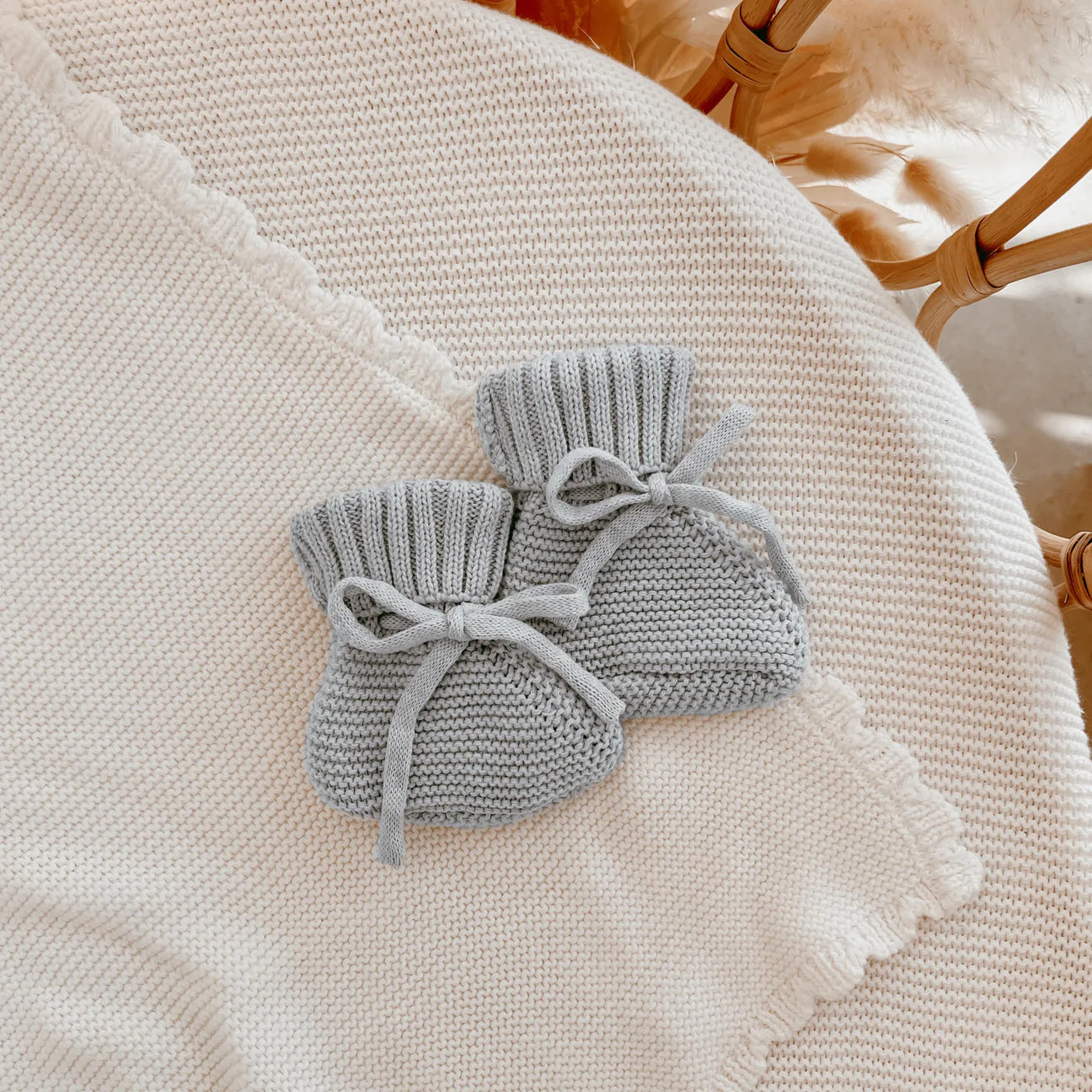 Mini Knit Booties - Powder Blue
