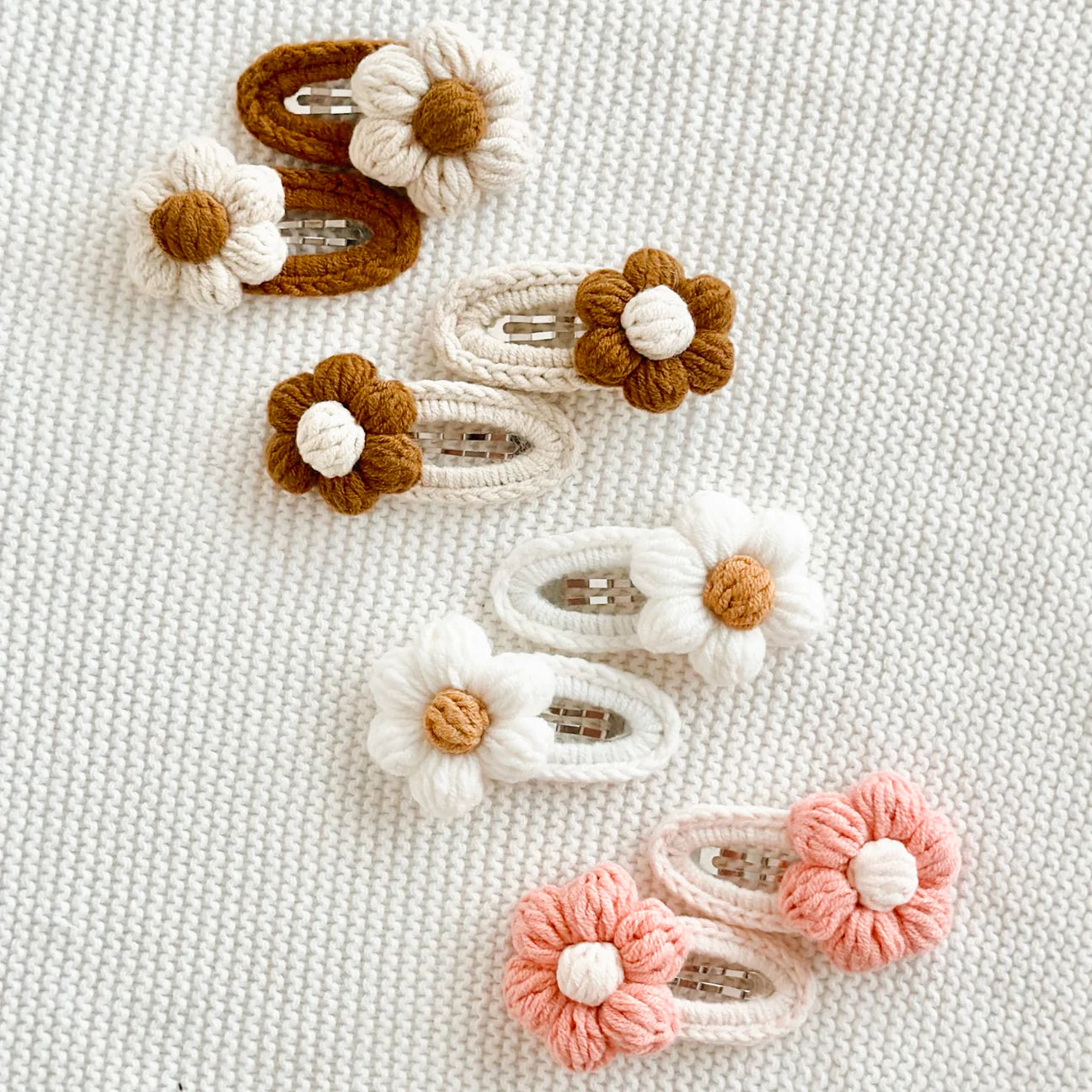Daisy Crochet Hair Clip - Set of 2