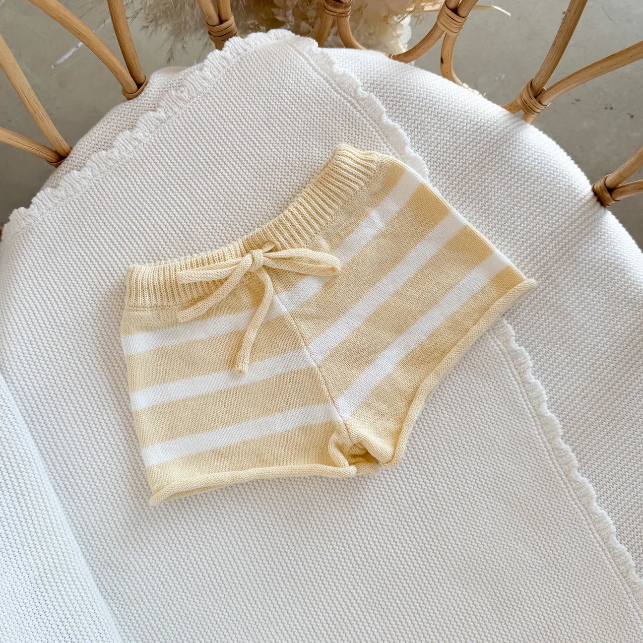 Knit Shorts- Yellow stripe