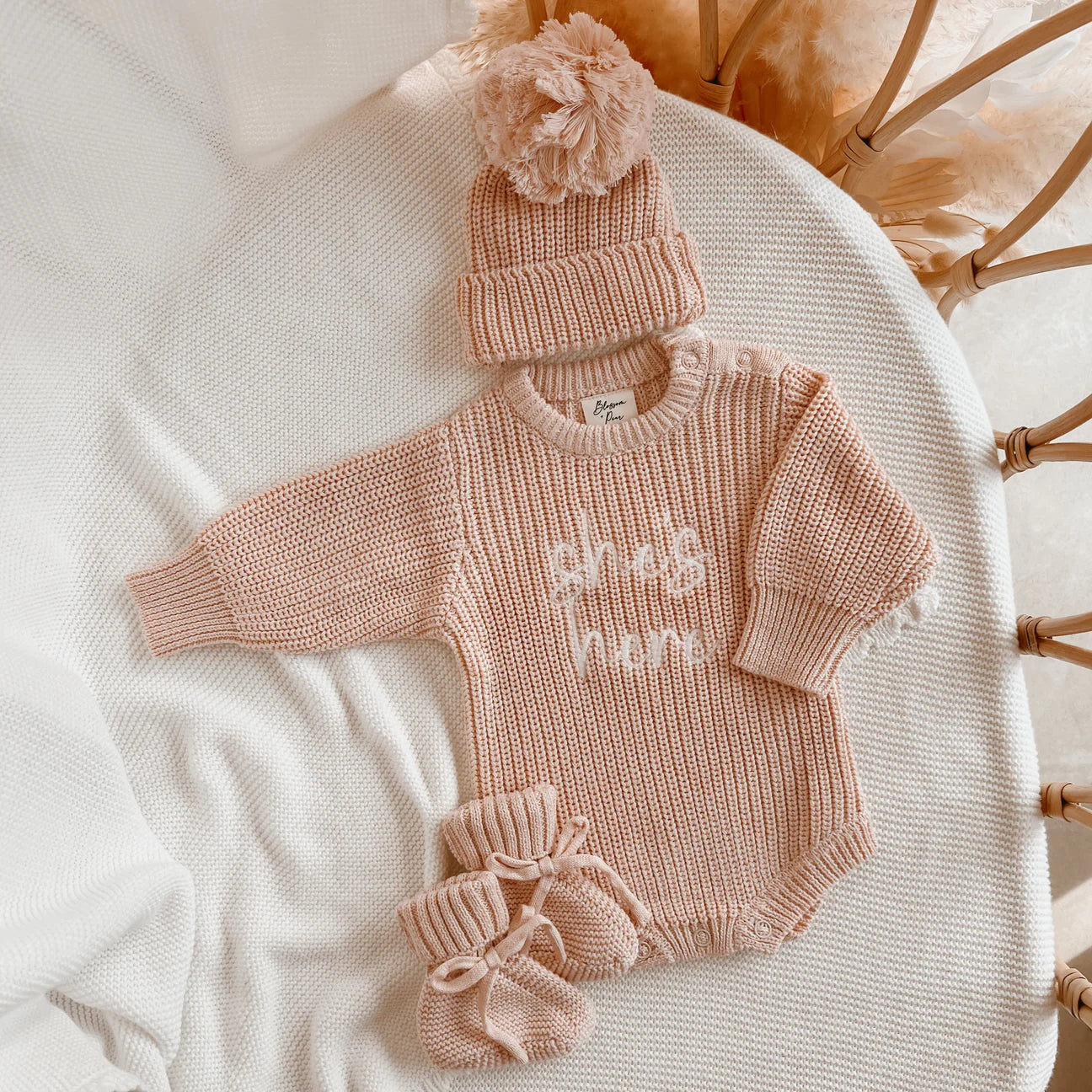 Mini Knit Booties - Pink Lemonade