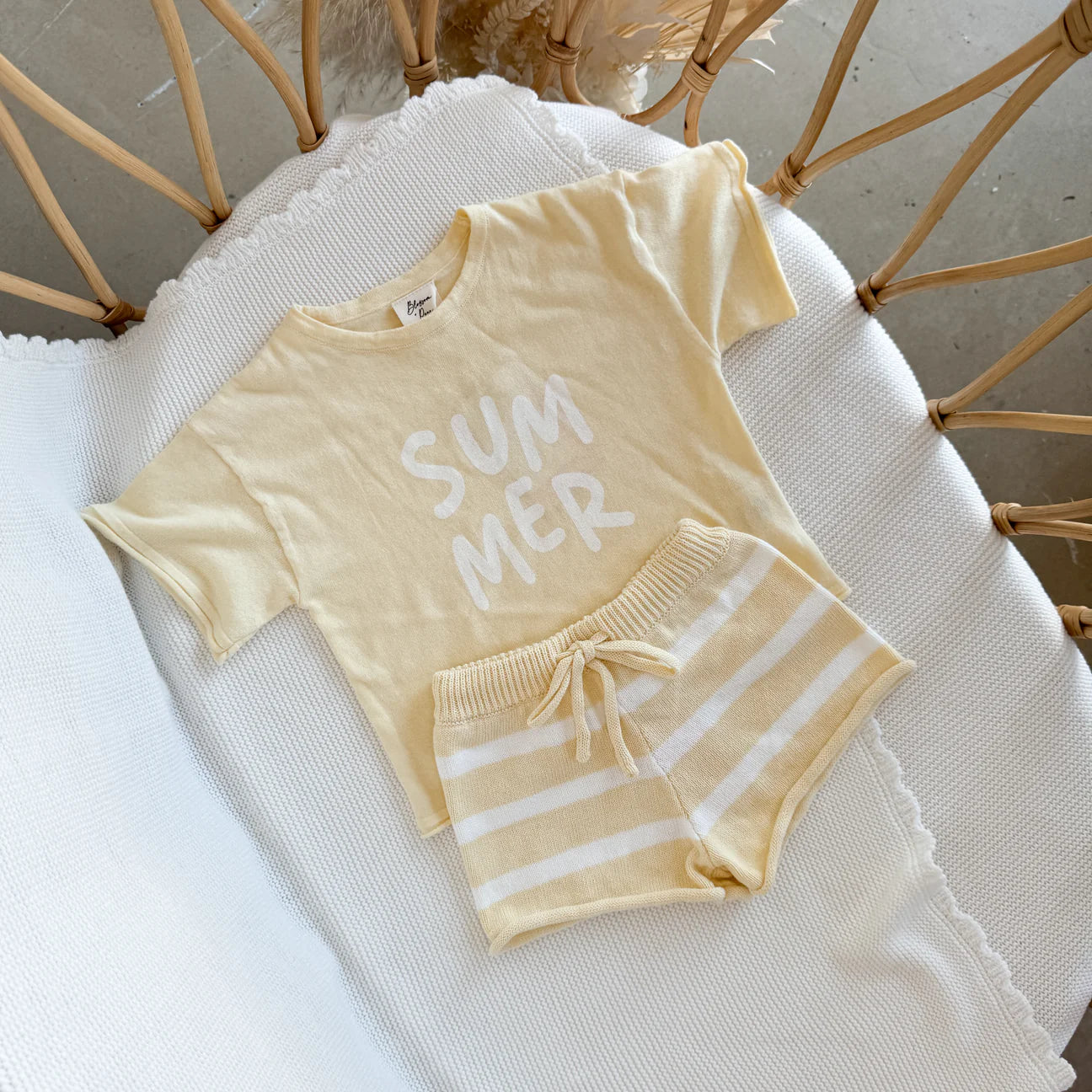 Knit Shorts- Yellow stripe