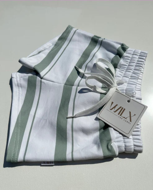 Signature Striped Shorts - Sage