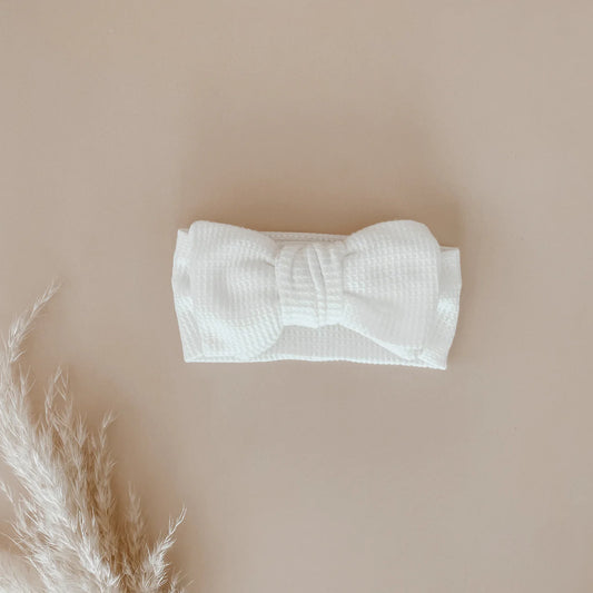 Baby Waffle Topknot- White