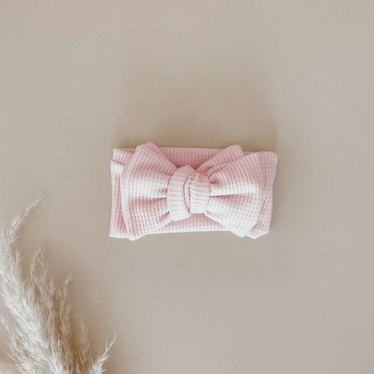 Baby Waffle Topknot- Baby Pink