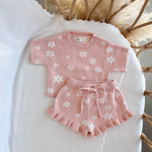 Posy Knit 2 Piece Set - Short Sleeve